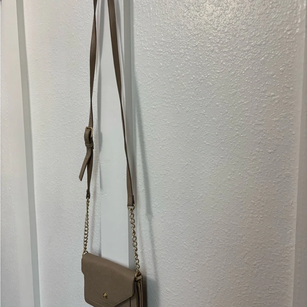 Nine West Metallic Silver and Beige Crossbody Bag